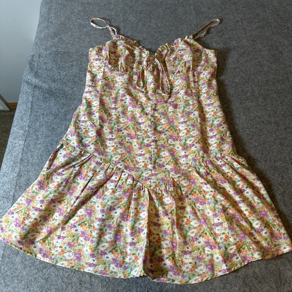 LA Hearts Y2K Pink Floral Mini Babydoll Dress‎ Smocked Back Size  Jr. M Coquette